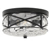 Grenache flush mount light, Black/Small