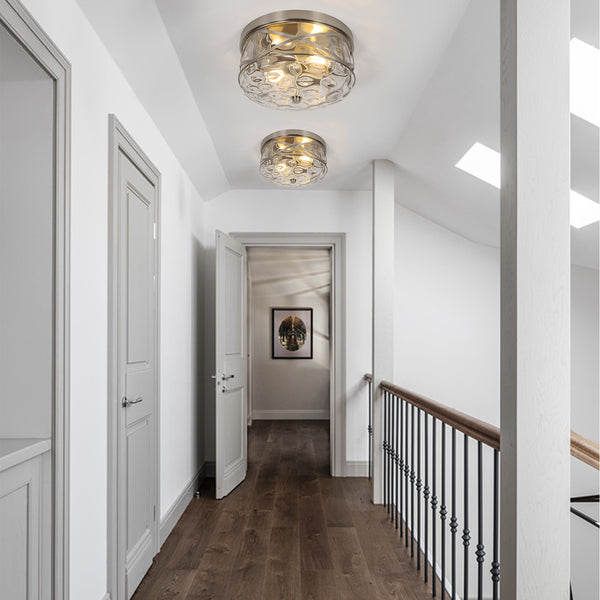 Grenache flush mount light, Nickel/Large