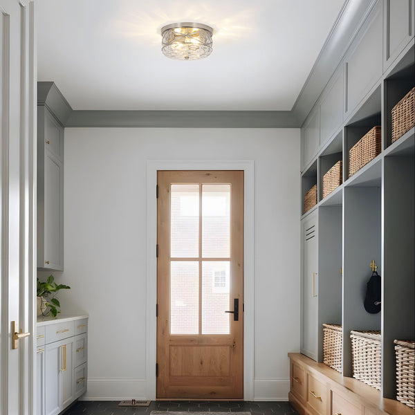 Grenache flush mount light, Nickel/Small