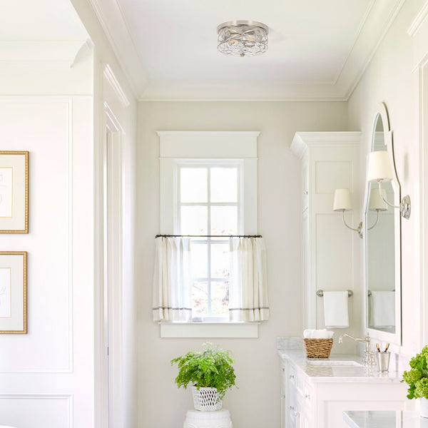 Grenache flush mount light, Nickel/Small