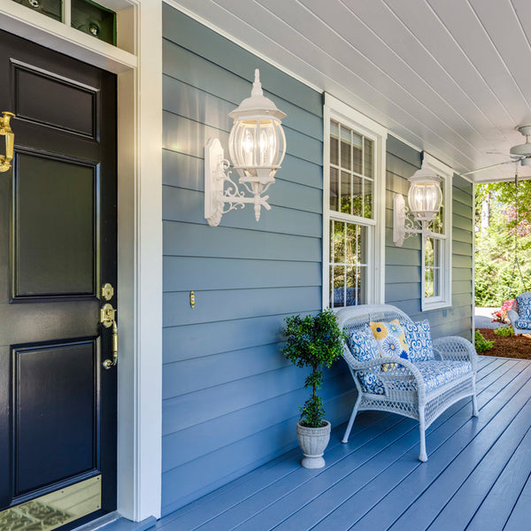 Isabella outdoor wall light, White/Large