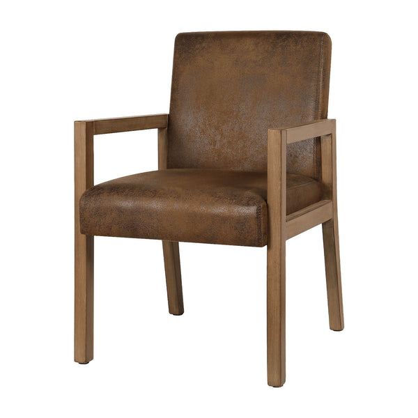 Jura dining chair, Brown Suede Fabric