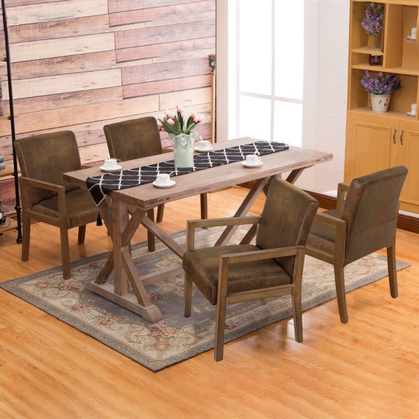 Jura dining chair, Brown Suede Fabric