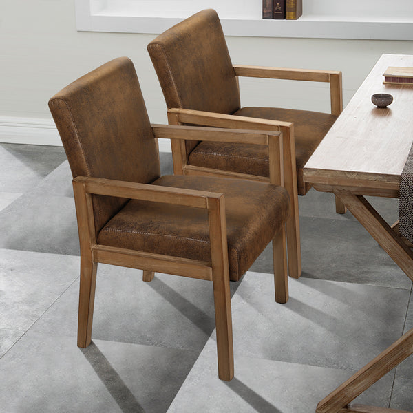 Jura dining chair, Brown Suede Fabric
