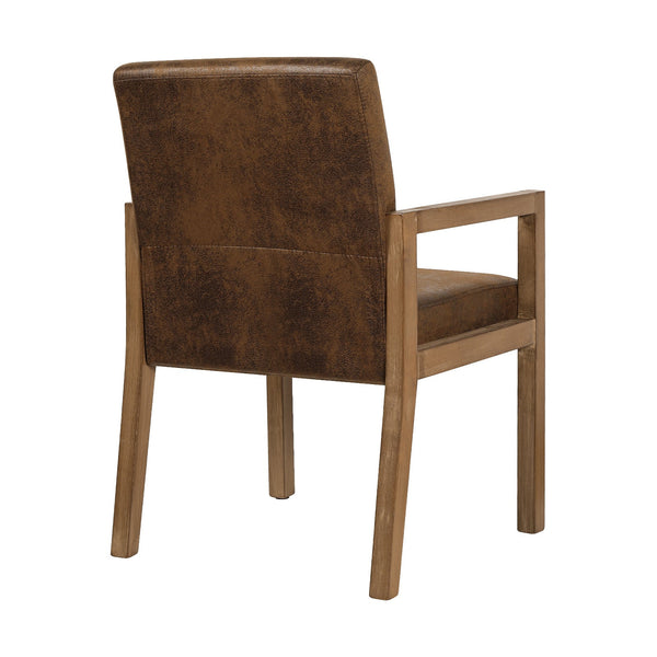 Jura dining chair, Brown Suede Fabric