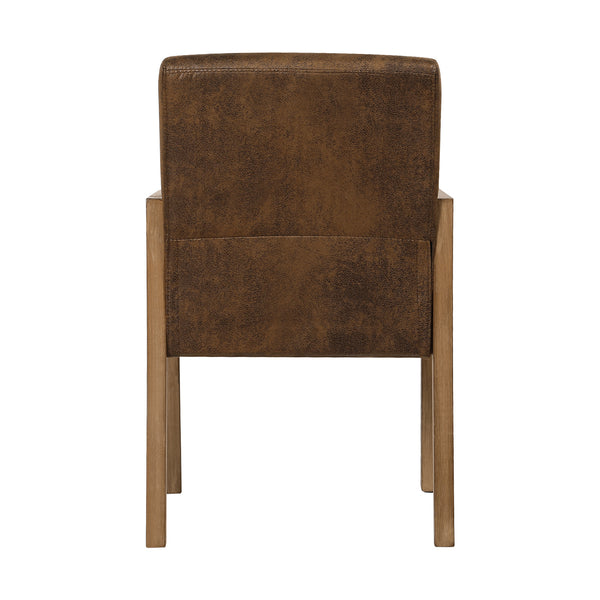 Jura dining chair, Brown Suede Fabric