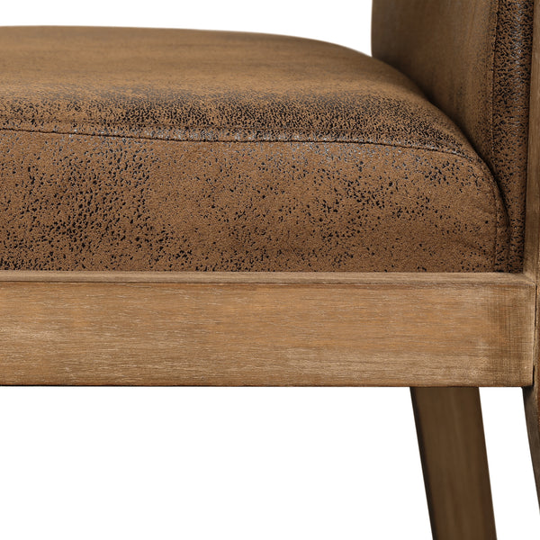 Jura dining chair, Brown Suede Fabric