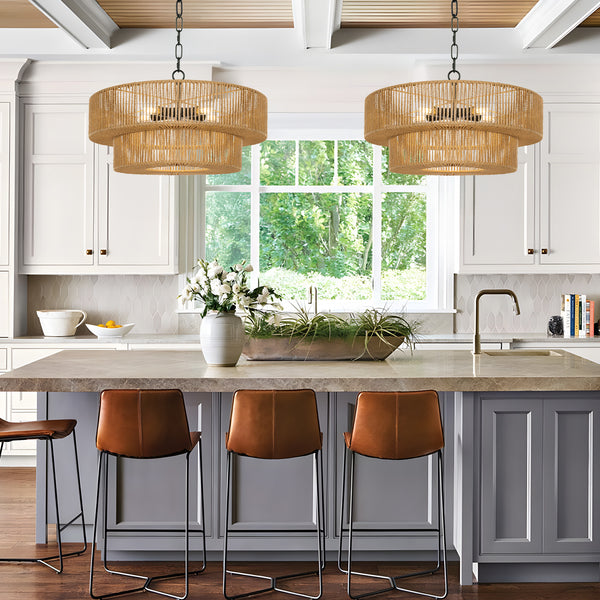 Kalina chandelier light, Wood