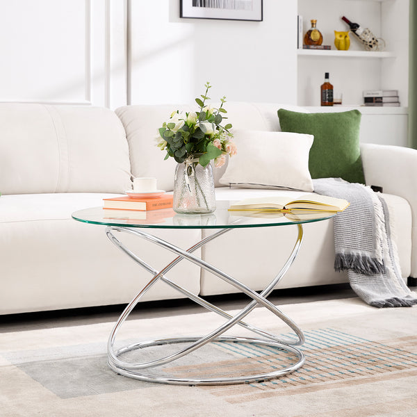 Kangto Coffee Table in Chrome Finish