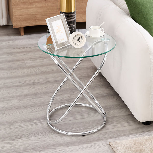 Kangto Side Table in Chrome Finish