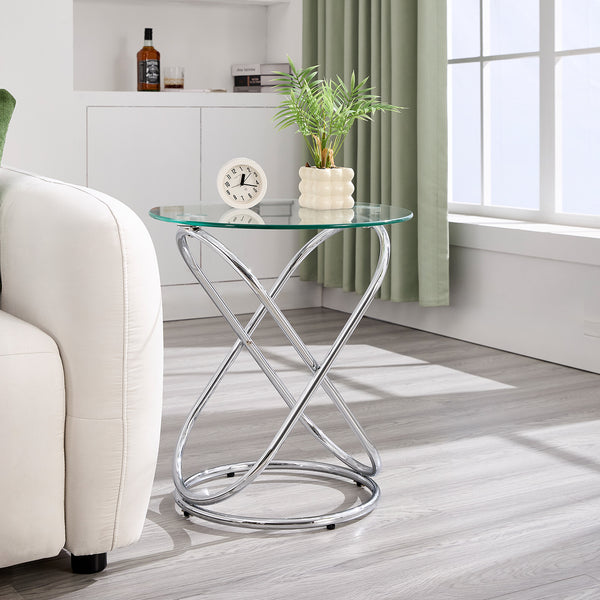 Kangto Side Table in Chrome Finish