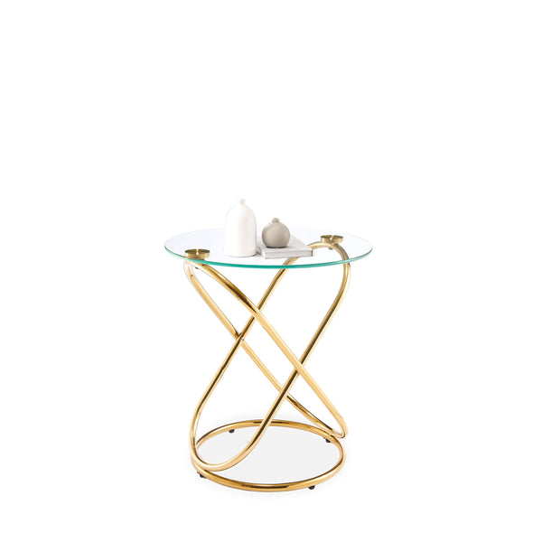 Kangto Side Table in Gold Finish
