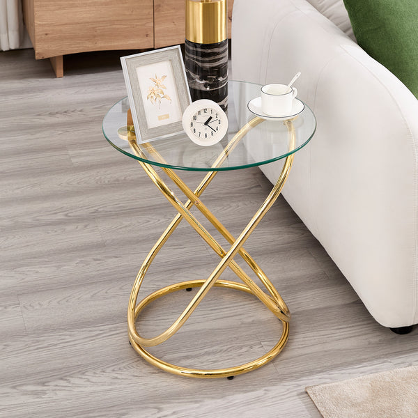 Kangto Side Table in Gold Finish