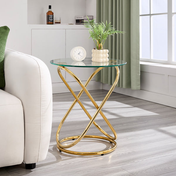 Kangto Side Table in Gold Finish