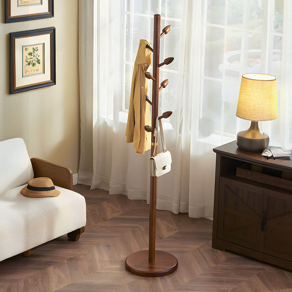 Kellas Coat Rack in Brown Rubberwood