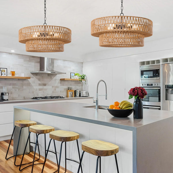 Kerner chandelier light, Wood