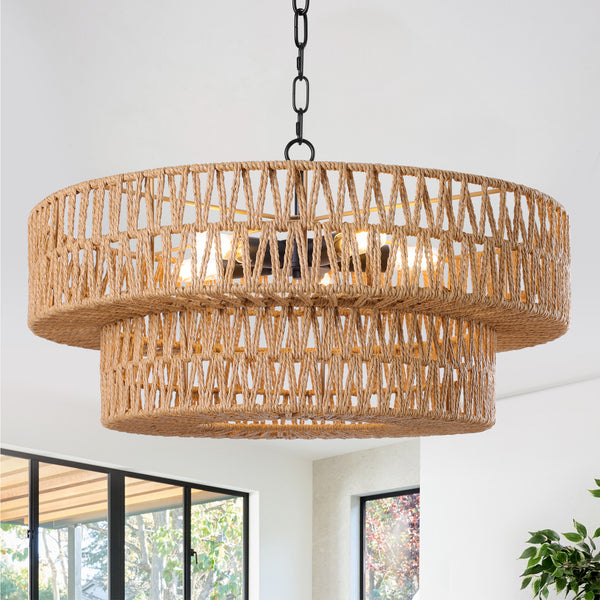 Kerner chandelier light, Wood