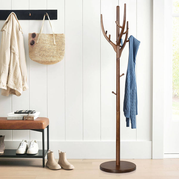 Kharta Coat Rack in Brown Rubberwood