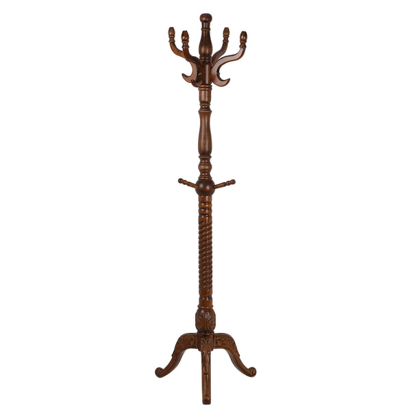 Ktwo Coat Rack in Brown Finish with Inward Hooks