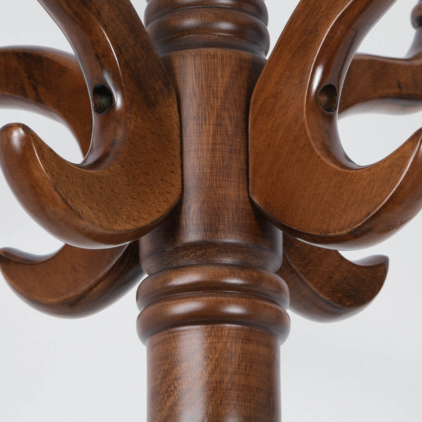 Ktwo Coat Rack in Brown Finish with Inward Hooks