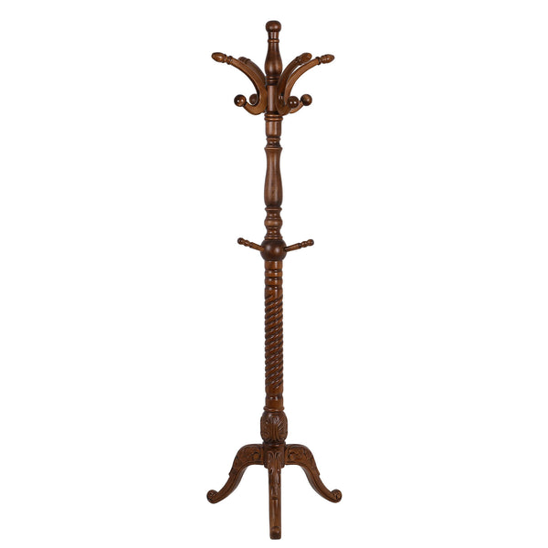 Ktwo Coat Rack in Brown Finish with Outward Hooks
