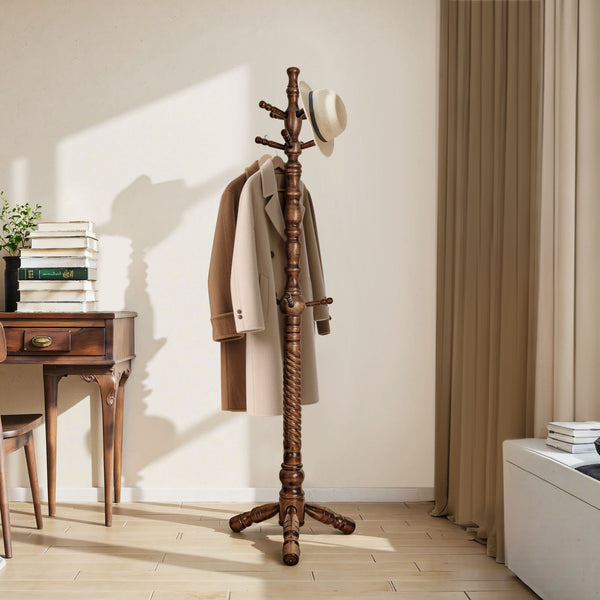 Ktwo II Coat Rack in Brown Finish