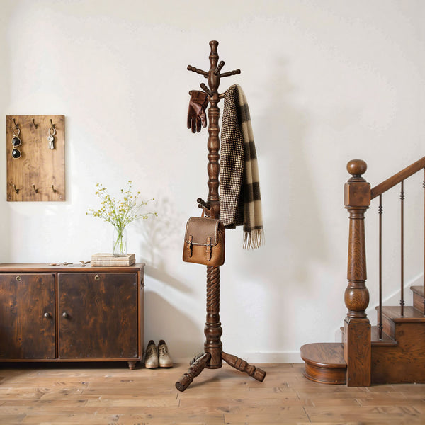 Ktwo II Coat Rack in Brown Finish