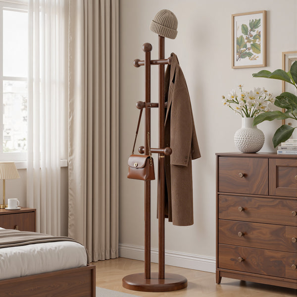 Kula Coat Rack in Brown Rubberwood