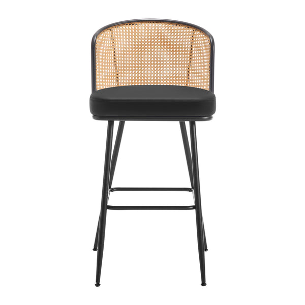 Lagrein bar stool, Black Jaen Leather/Bar Height