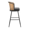 Lagrein bar stool, Black Jaen Leather/Bar Height