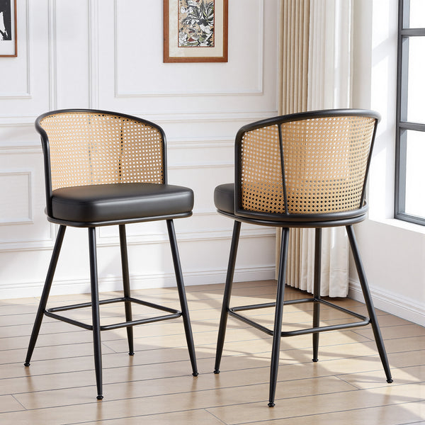 Lagrein bar stool, Black Jaen Leather/Counter Height