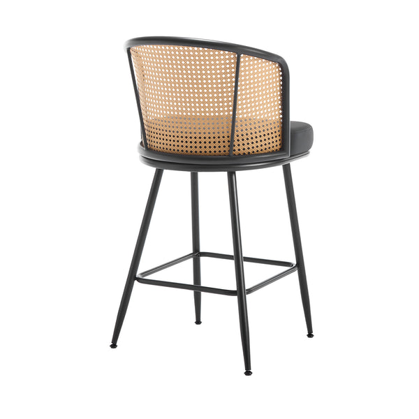 Lagrein bar stool, Black Jaen Leather/Counter Height