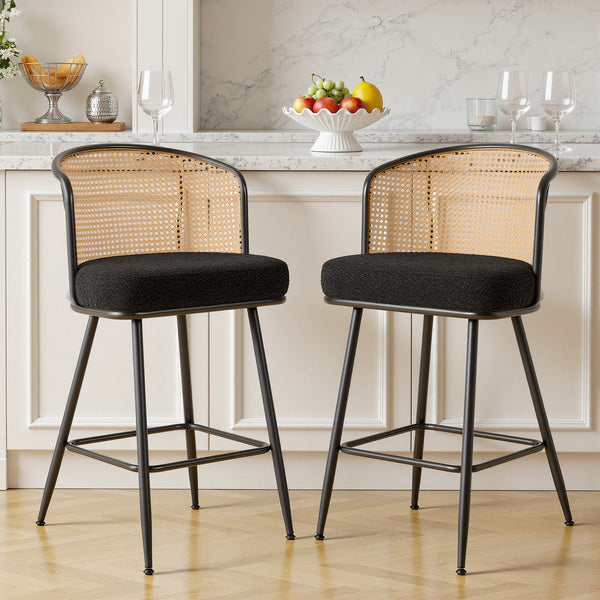 Lagrein bar stool, Black Sacy Fabric/Counter Height