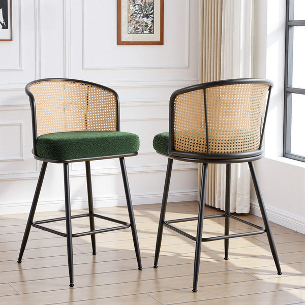 Lagrein bar stool, Green Sacy Fabric/Counter Height