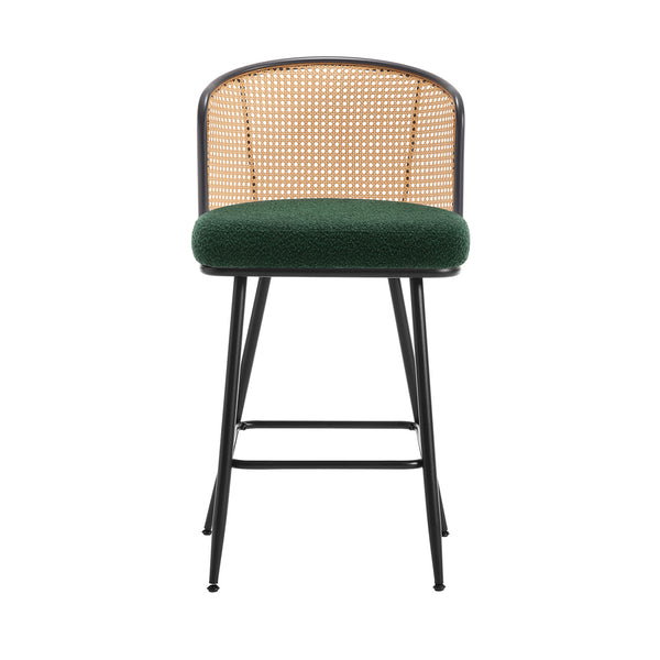Lagrein bar stool, Green Sacy Fabric/Counter Height