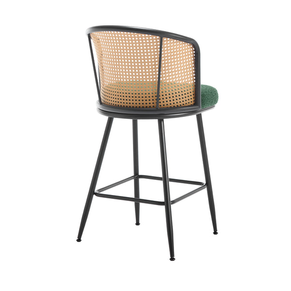 Lagrein bar stool, Green Sacy Fabric/Counter Height