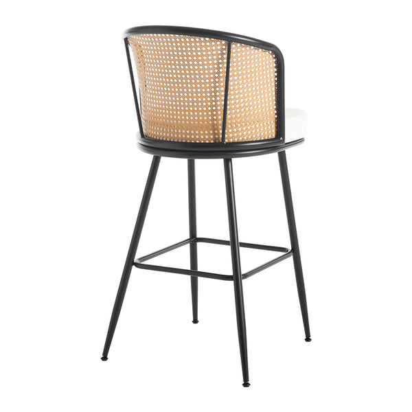Lagrein bar stool, White Jaen Leather/Bar Height