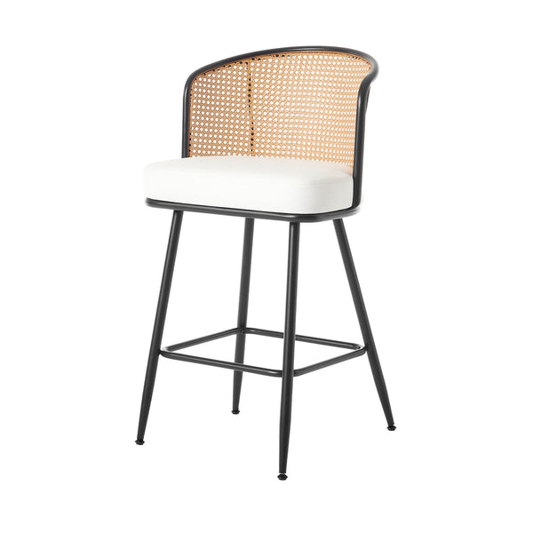 Lagrein bar stool, White Jaen Leather/Counter Height