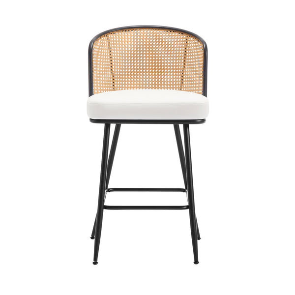 Lagrein bar stool, White Jaen Leather/Counter Height