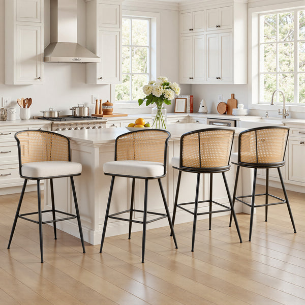 Lagrein bar stool, White Sacy Fabric/Bar Height