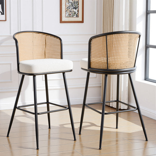 Lagrein bar stool, White Sacy Fabric/Bar Height
