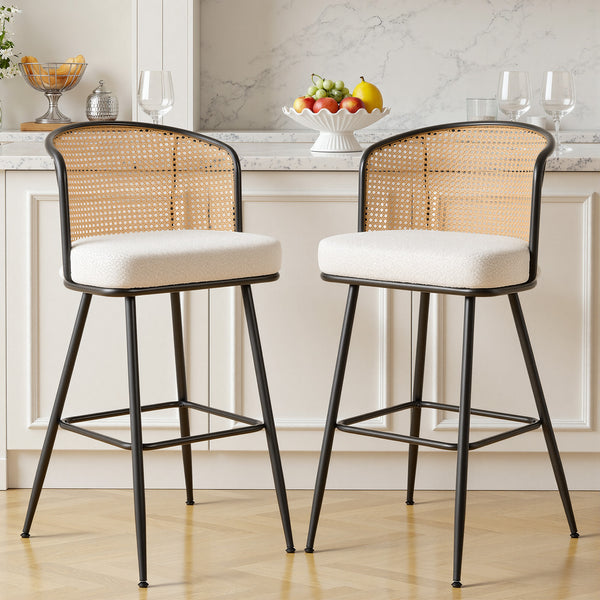 Lagrein bar stool, White Sacy Fabric/Bar Height