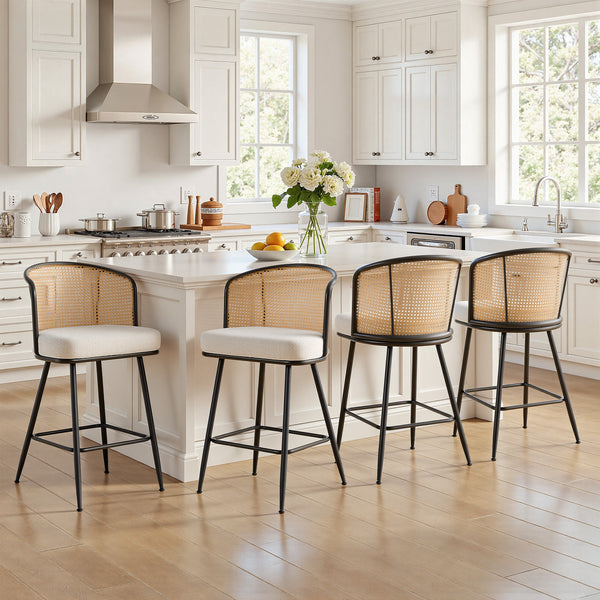 Lagrein bar stool, White Sacy Fabric/Counter Height