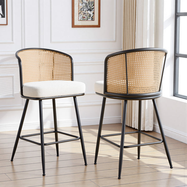 Lagrein bar stool, White Sacy Fabric/Counter Height