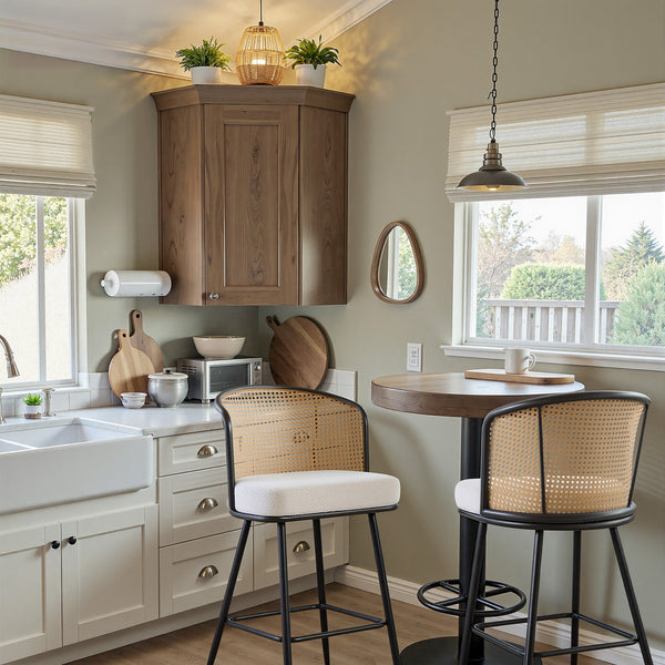 Lagrein bar stool, White Sacy Fabric/Counter Height