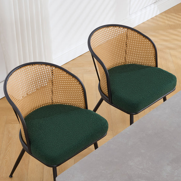 Lagrein Dining Chair in Green Sacy Fabric