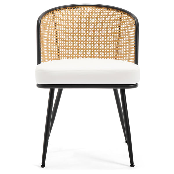 Lagrein Dining Chair in White Jaen Leather
