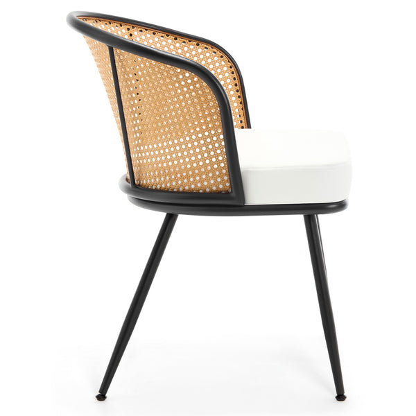 Lagrein Dining Chair in White Jaen Leather