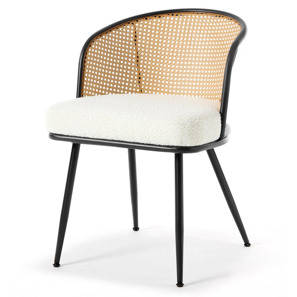 Lagrein Dining Chair in White Sacy Fabric
