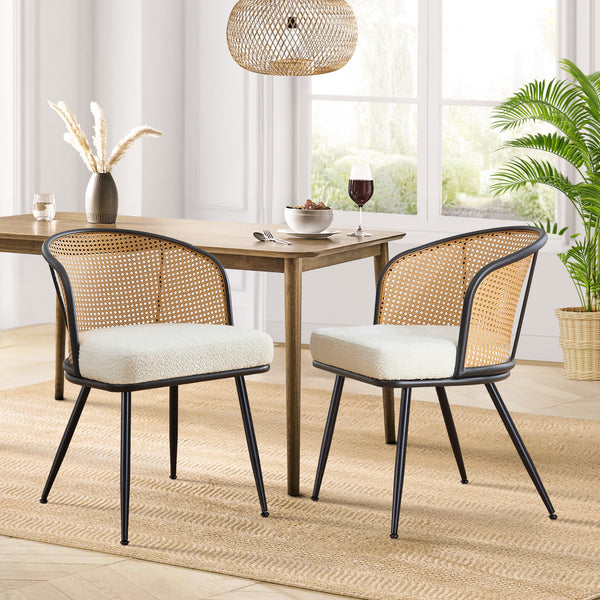 Lagrein Dining Chair in White Sacy Fabric